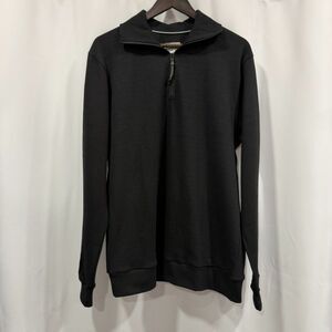 CRAFT + FLOW Polo Shirt Men's Medium Black Long Sleeve 1/4 Zip Polo Shirt 604